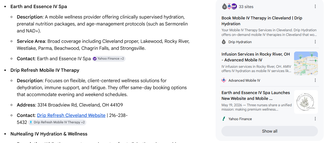 Client press release cited in Google AI search results